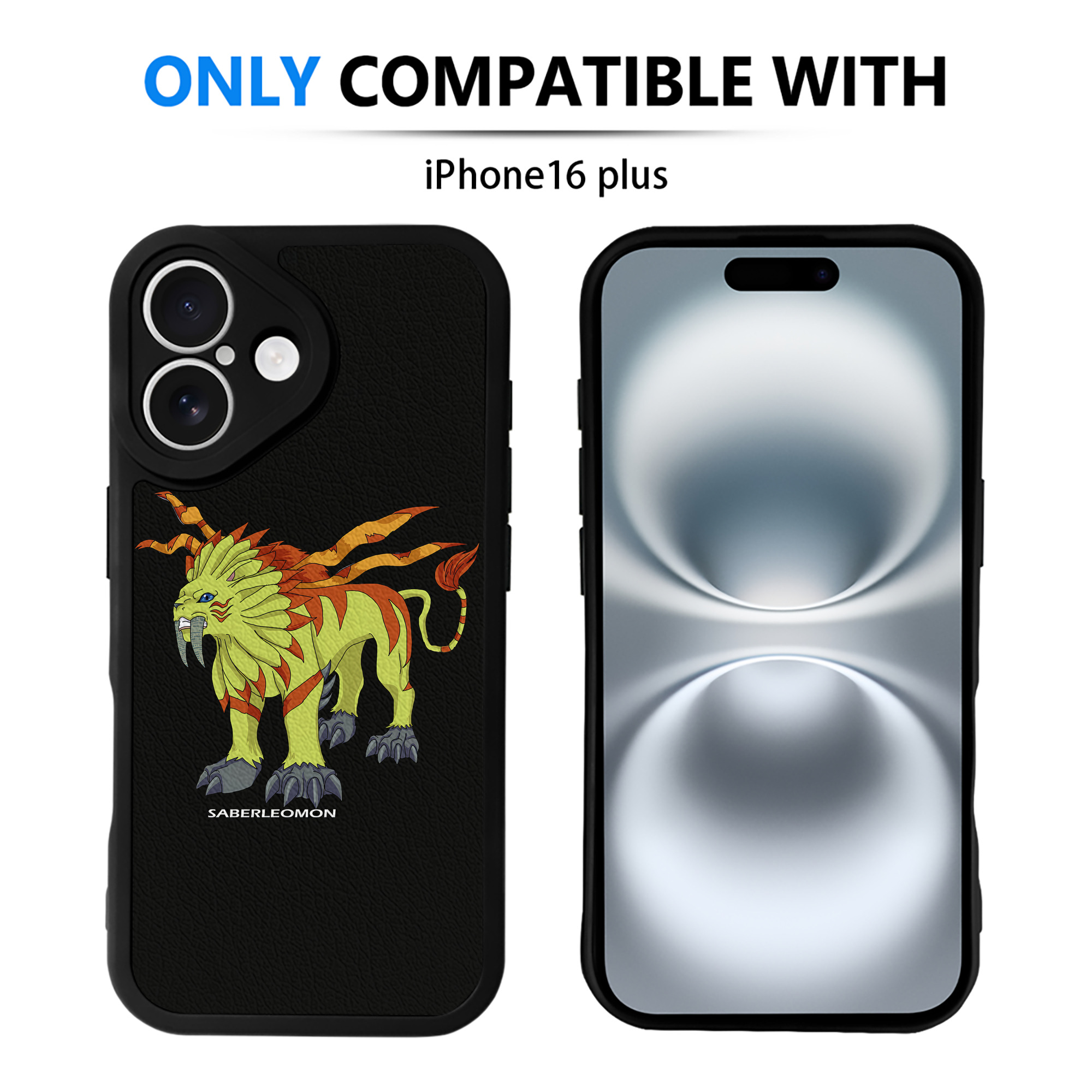 （画像用） Digimon デジタルモンスター/デジモン 【iPhone 16シリーズ対応】シリコンスマホケース（レザー調） 材質：シリコン